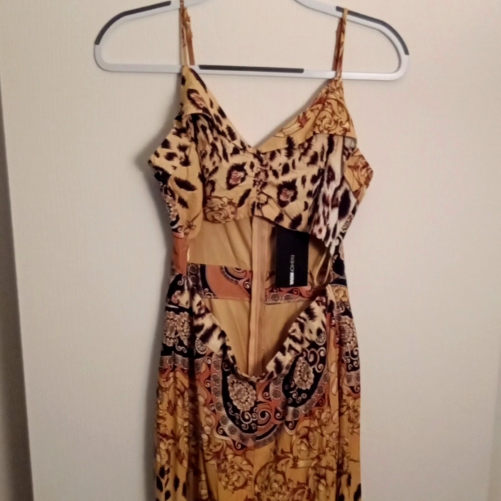 Animalistic Ways Jumpsuit COLOR IS MUSTARD/COMBO BEAUITFUL PANTS NICE - Picture 1 of 6